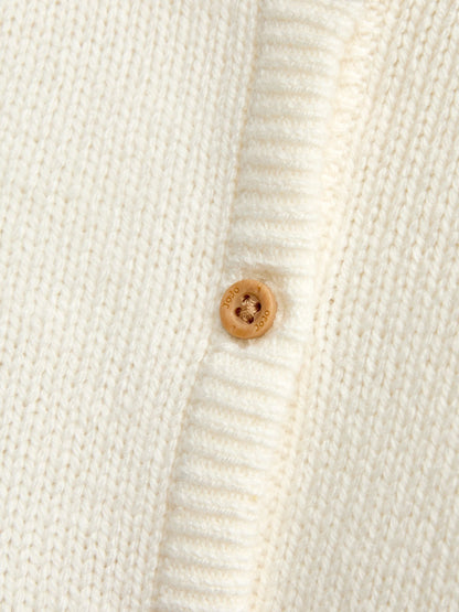 Dsiney Kidz - JoJo Maman Bébé Cream Floral Embroidered Knit Cardigan image 4