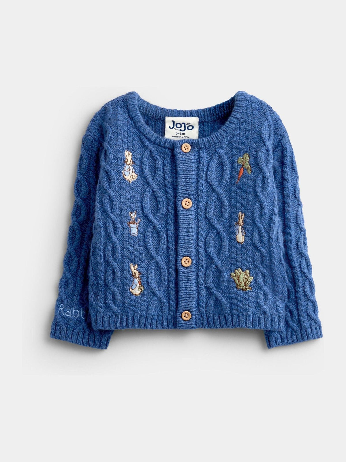 Jojo Maman Bébé Blue Peter Rabbit™ Cable Knit Cardigan - image 2
