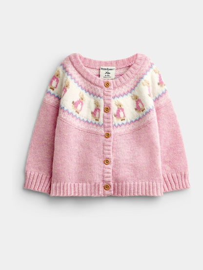 Dsiney Kidz - Jojo Maman Bébé Light Pink Peter Rabbit™ Flopsy Fairisle Cardigan & Legging Set image 2