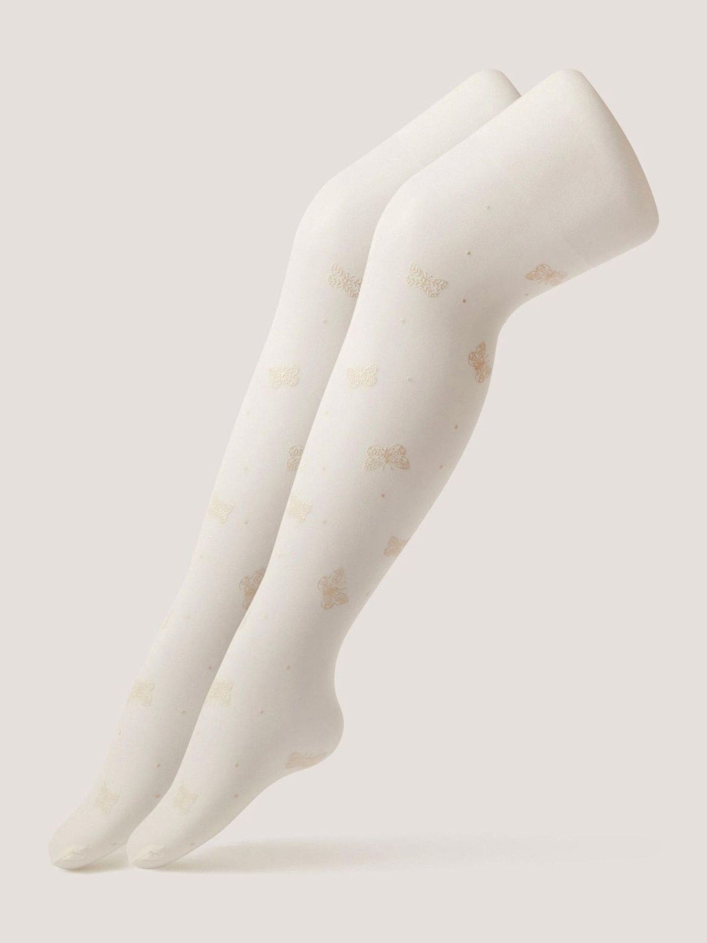 Monsoon White Polka Dot Butterfly Tights 2-Pack image 1