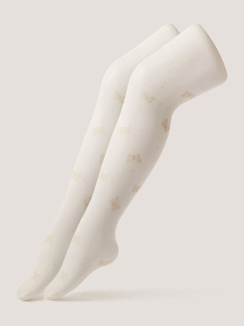 Monsoon White Polka Dot Butterfly Tights 2-Pack image 1