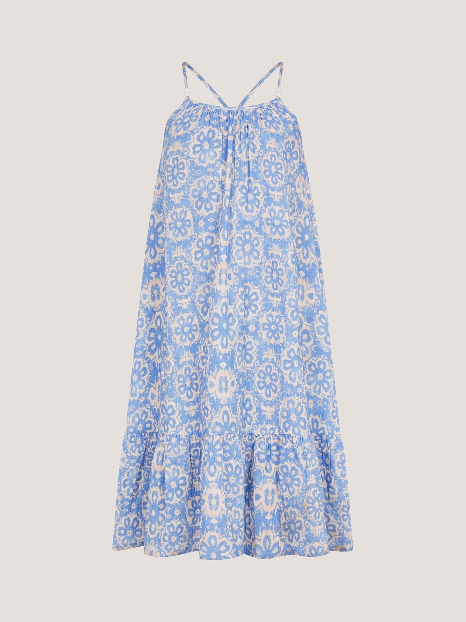 Monsoon Blue Ikat Print Strappy Dress image 2