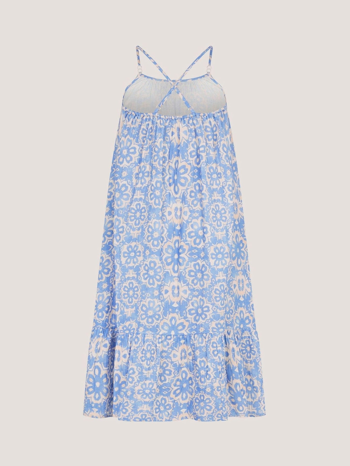 Monsoon Blue Ikat Print Strappy Dress image 3