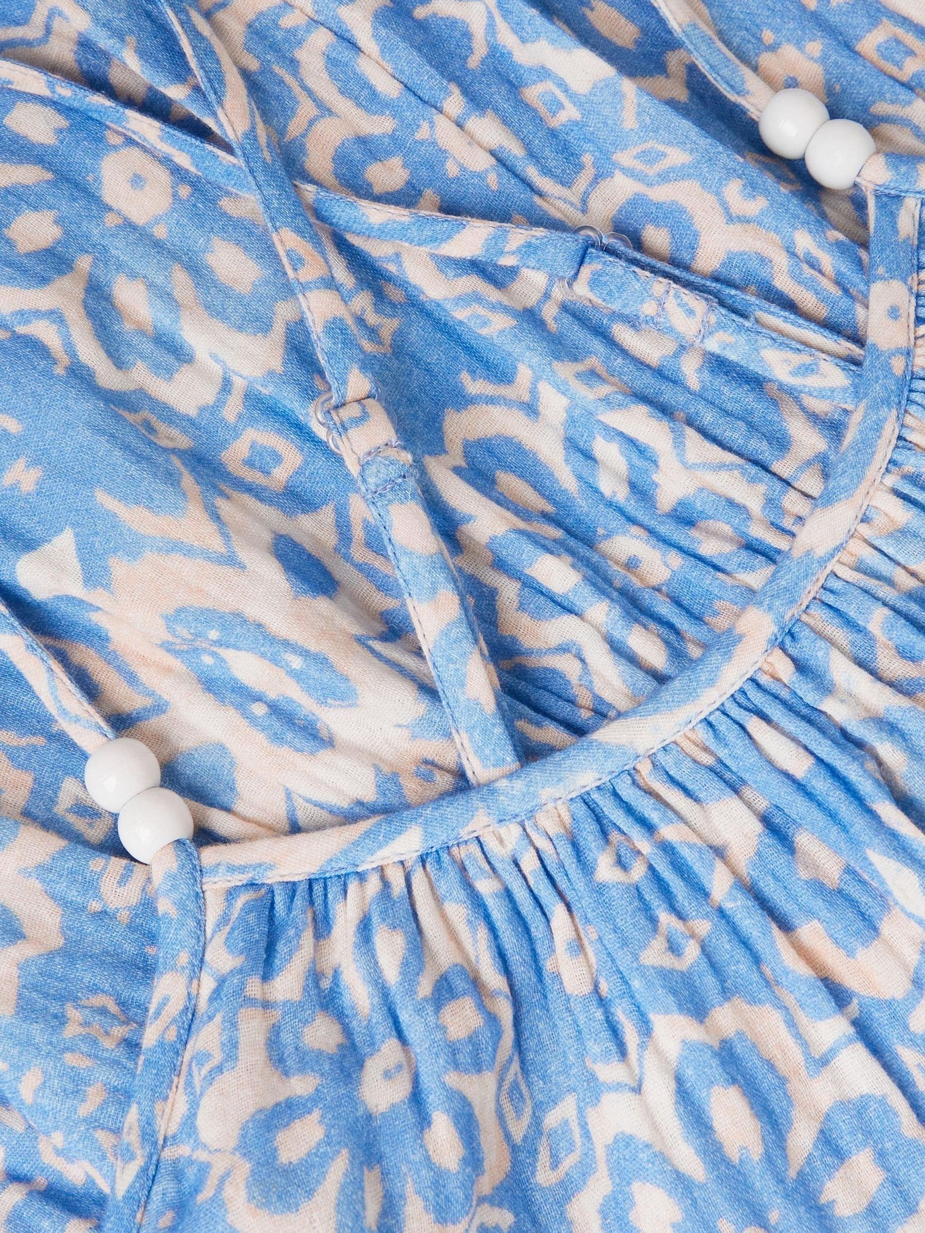 Monsoon Blue Ikat Print Strappy Dress image 4
