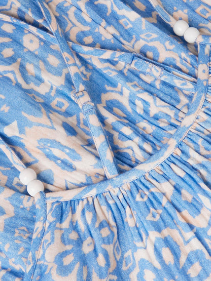 Monsoon Blue Ikat Print Strappy Dress image 4