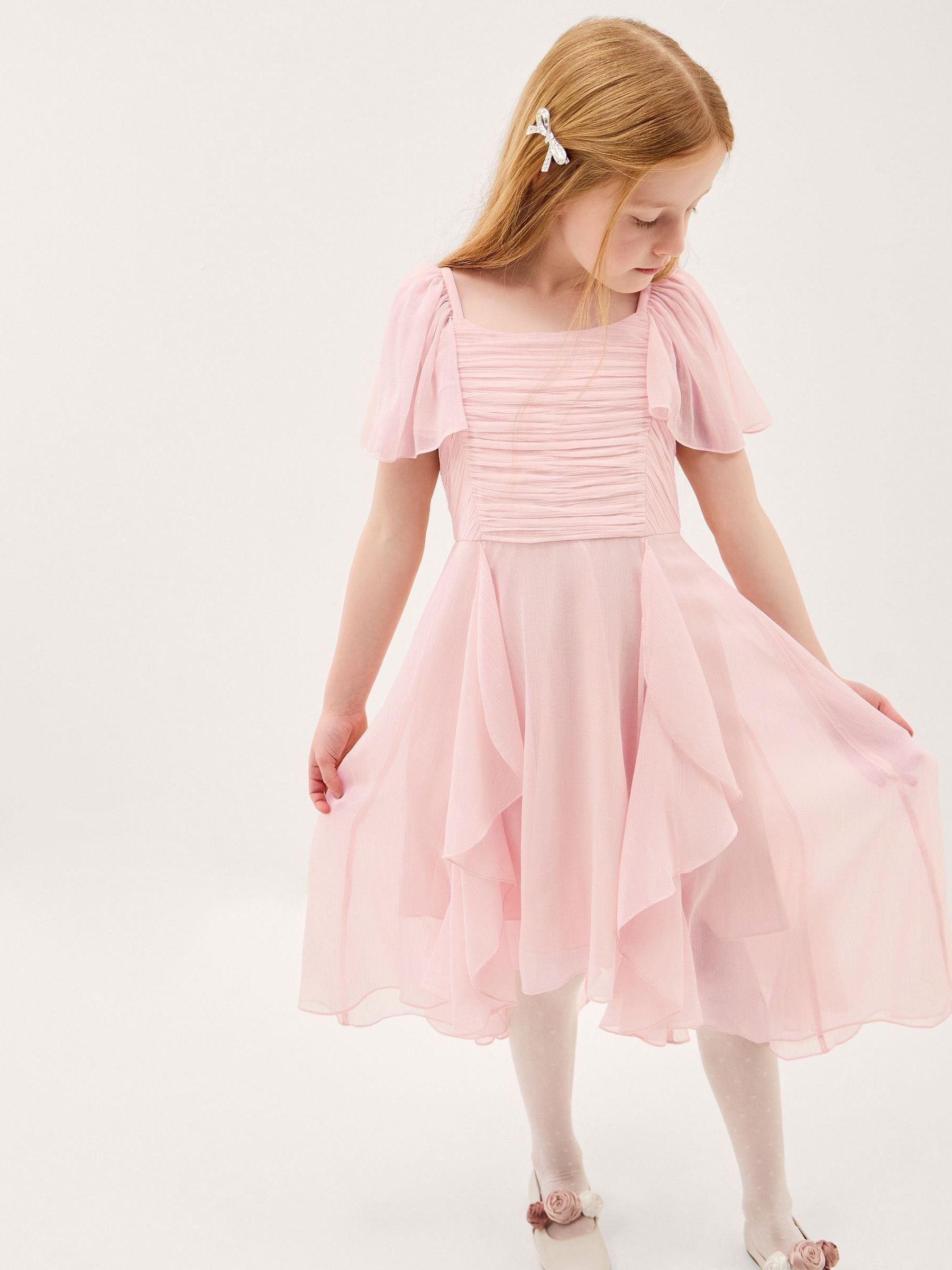 Monsoon Pink Joy Ruffle Chiffon Party Dress image 1
