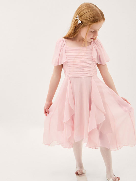 Monsoon Pink Joy Ruffle Chiffon Party Dress image 1