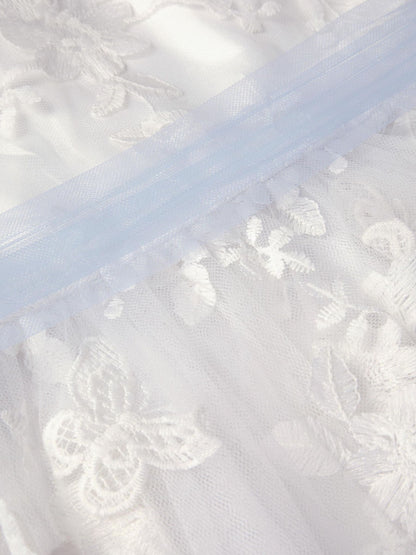 Monsoon Cream Beatrice Floral Embroidered Tulle Dress image 4