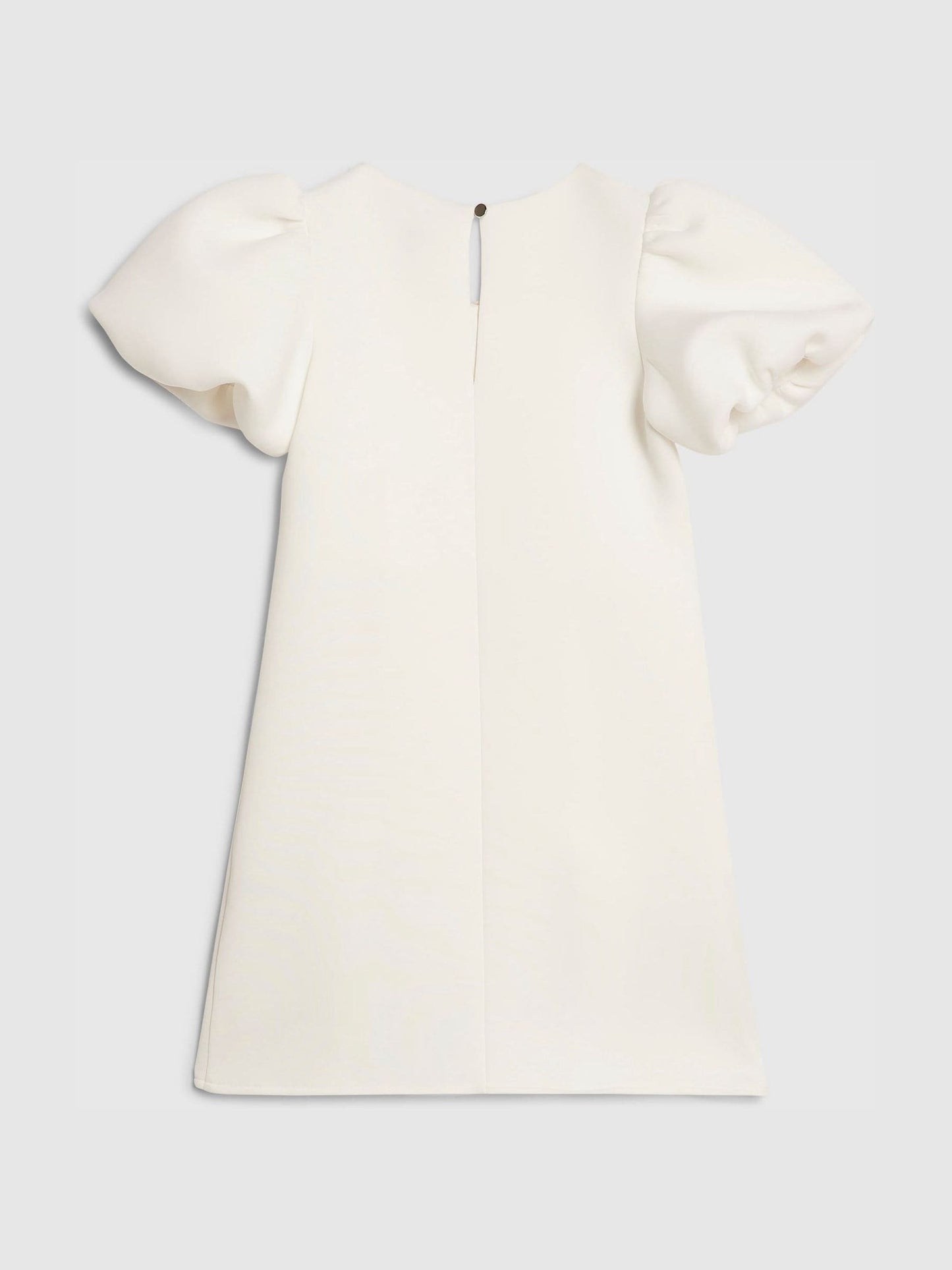 River Island White Puff Sleeve Scuba Bow Dress image 2