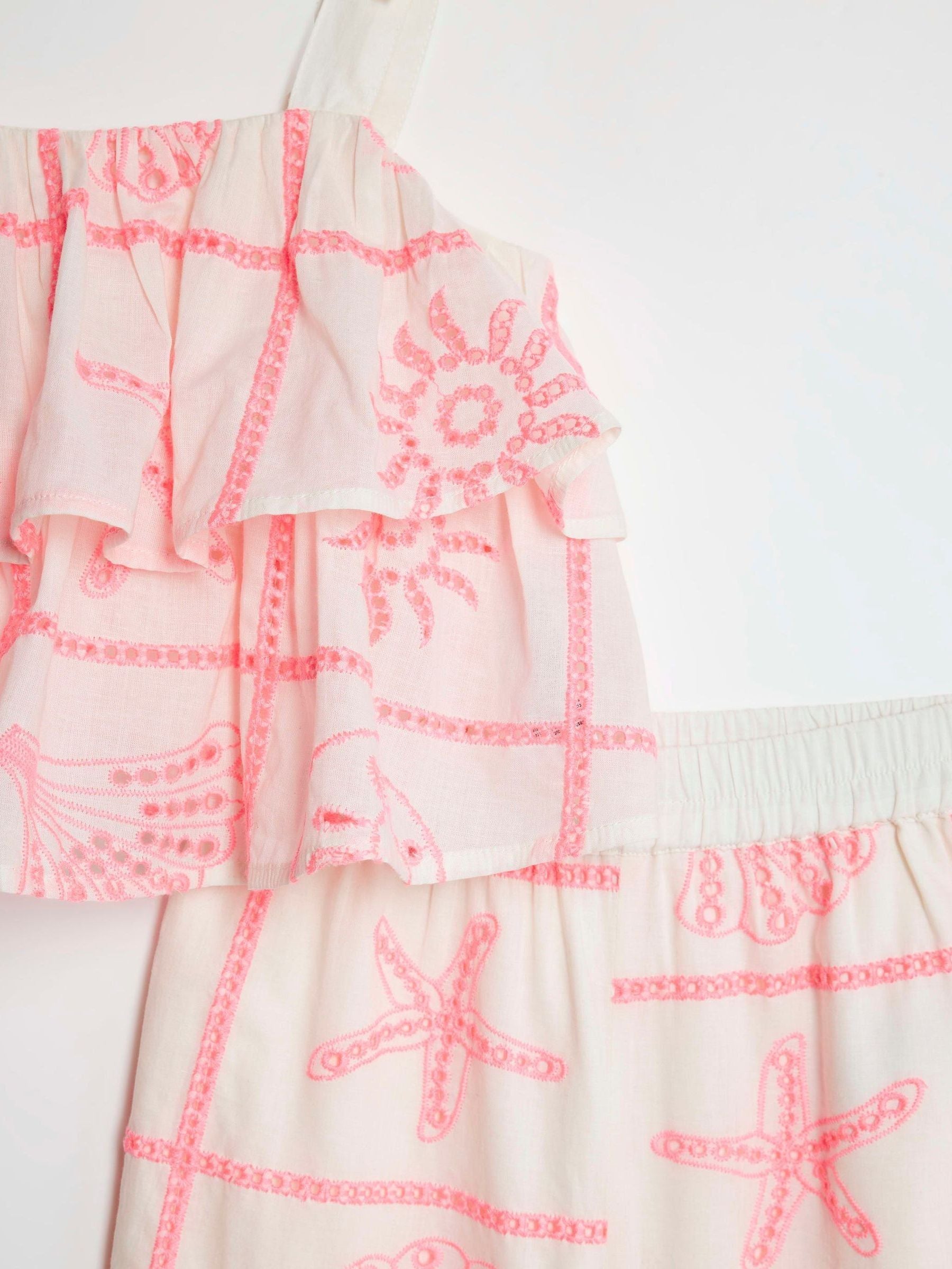 River Island Cream Broderie Frill Top & KickFlare Set image 3