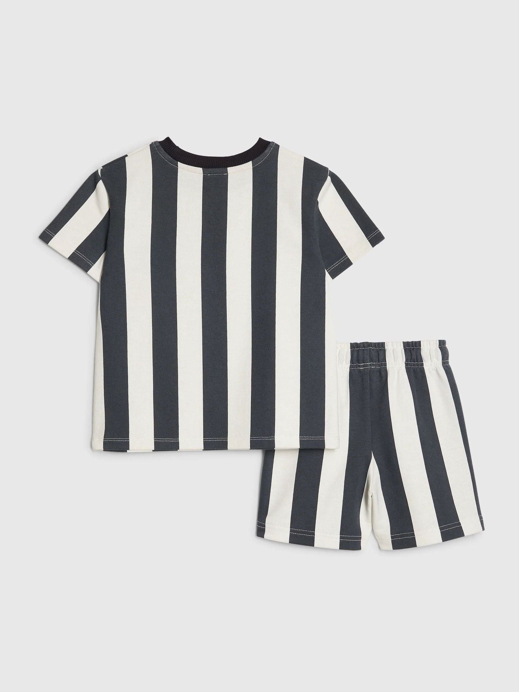 River Island Blue Abbie Rosie Oversized Striped T-Shirt & Shorts Set image 2