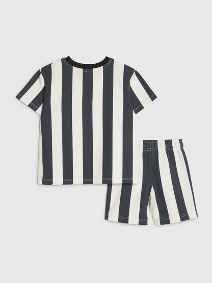 River Island Blue Abbie Rosie Oversized Striped T-Shirt & Shorts Set image 2