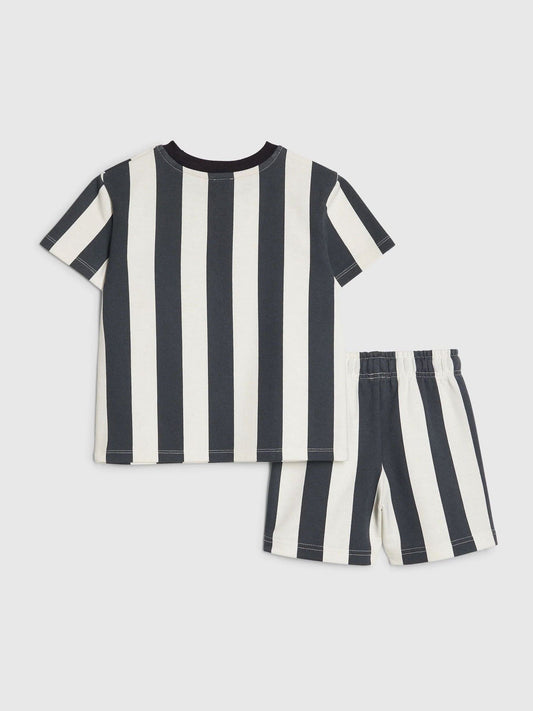 River Island Blue Abbie Rosie Oversized Striped T-Shirt & Shorts Set image 2