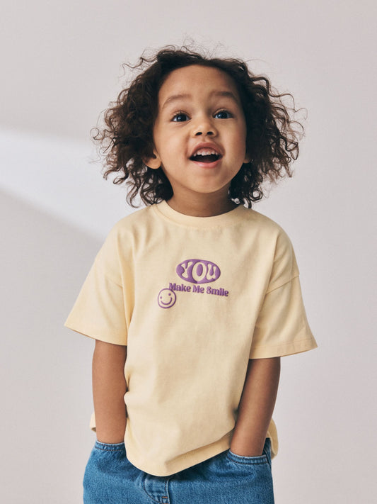 Dsiney Kidz - Yellow Smile Slogan T-Shirt (3mths-7yrs) image 1