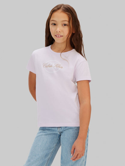 Calvin Klein Purple Script Logo T-Shirt image 1