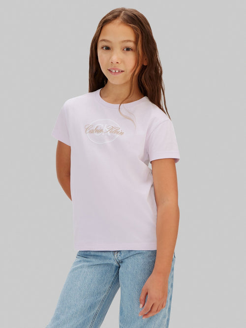Calvin Klein Purple Script Logo T-Shirt image 1