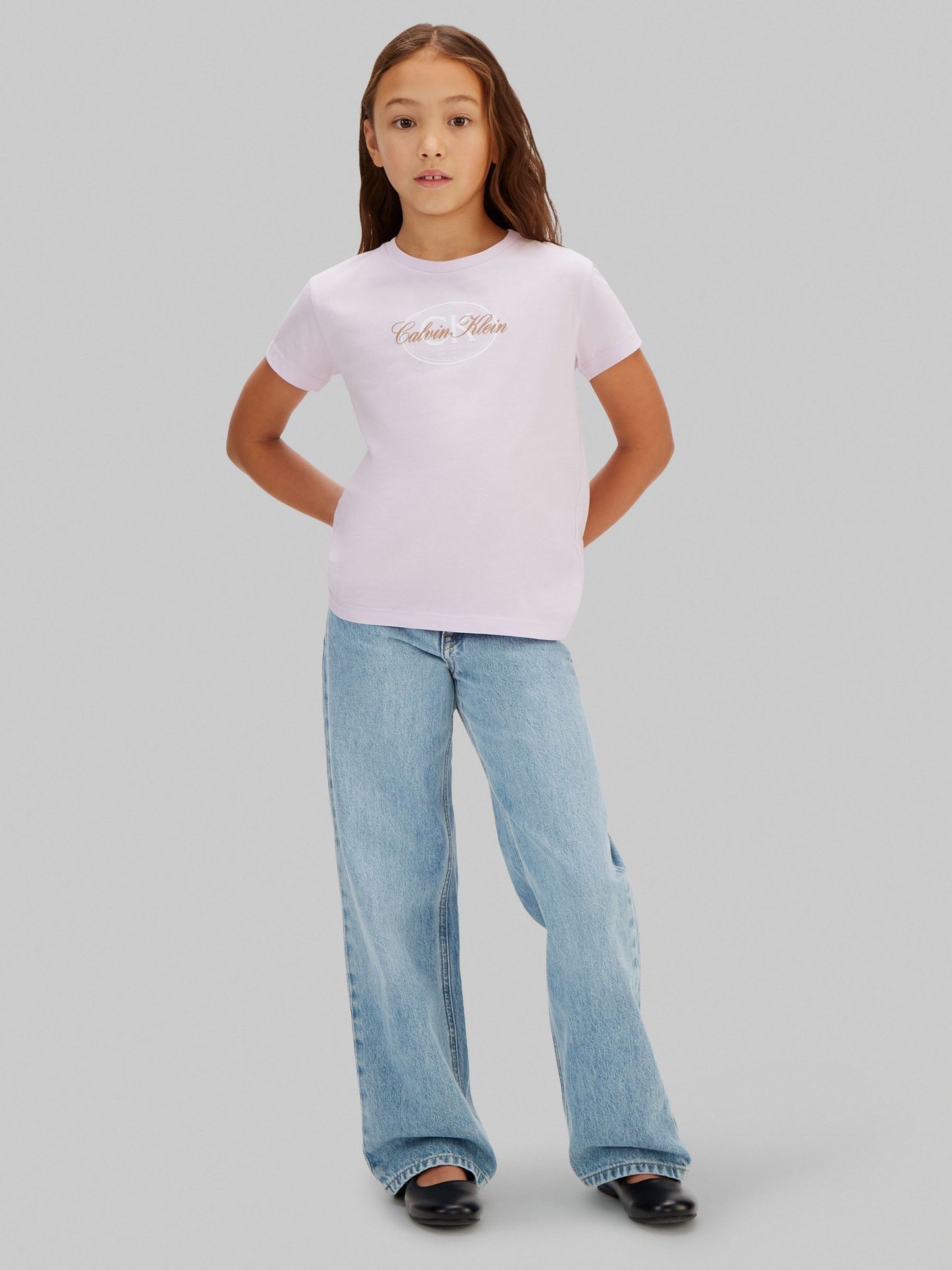 Calvin Klein Purple Script Logo T-Shirt image 3