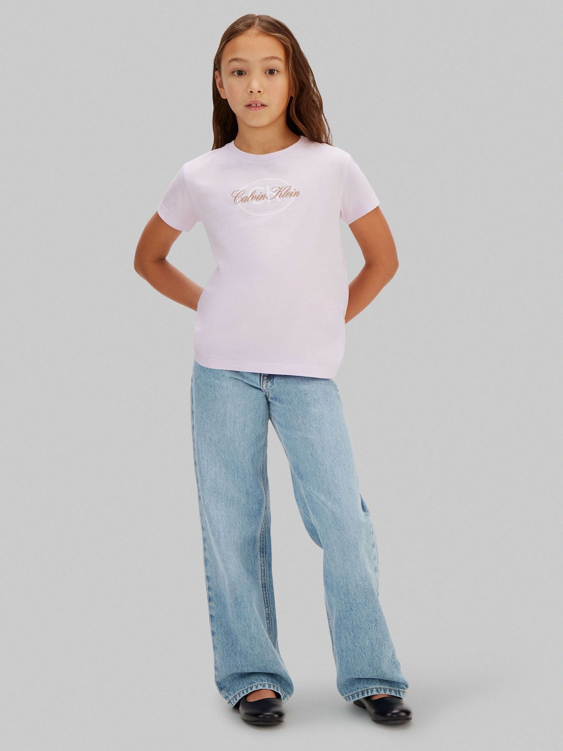 Calvin Klein Purple Script Logo T-Shirt image 3