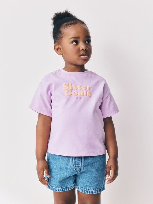 Dsiney Kidz - Lilac Purple Smile Slogan T-Shirt (3mths-7yrs) image 1