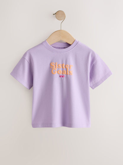 Dsiney Kidz - Lilac Purple Smile Slogan T-Shirt (3mths-7yrs) image 3