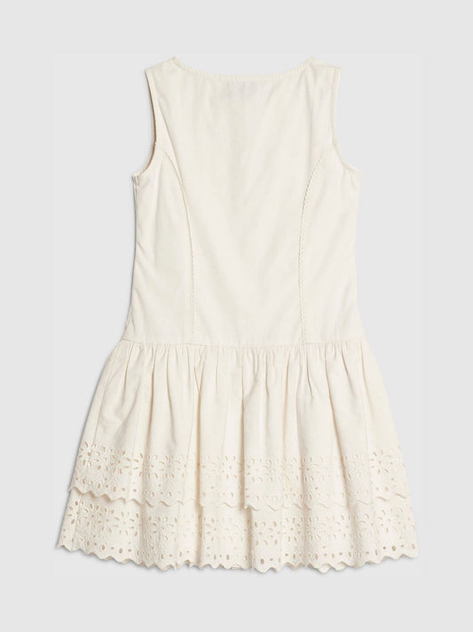 River Island White Beaded Drop Waist Dress image 2