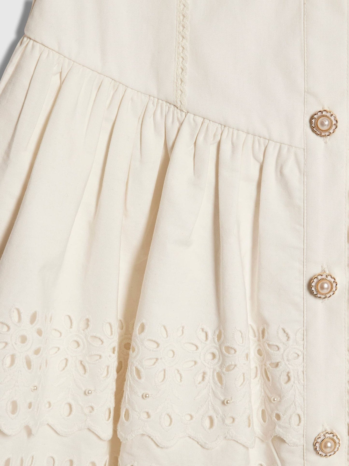 River Island White Beaded Drop Waist Dress image 3