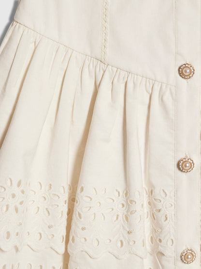 River Island White Beaded Drop Waist Dress image 3