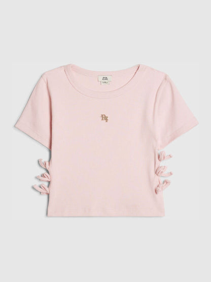 Dsiney Kidz - River Island Pink 3D Bow Ribbed Top image 1