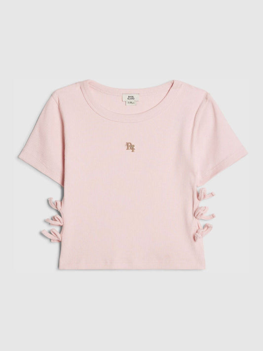 Dsiney Kidz - River Island Pink 3D Bow Ribbed Top image 1