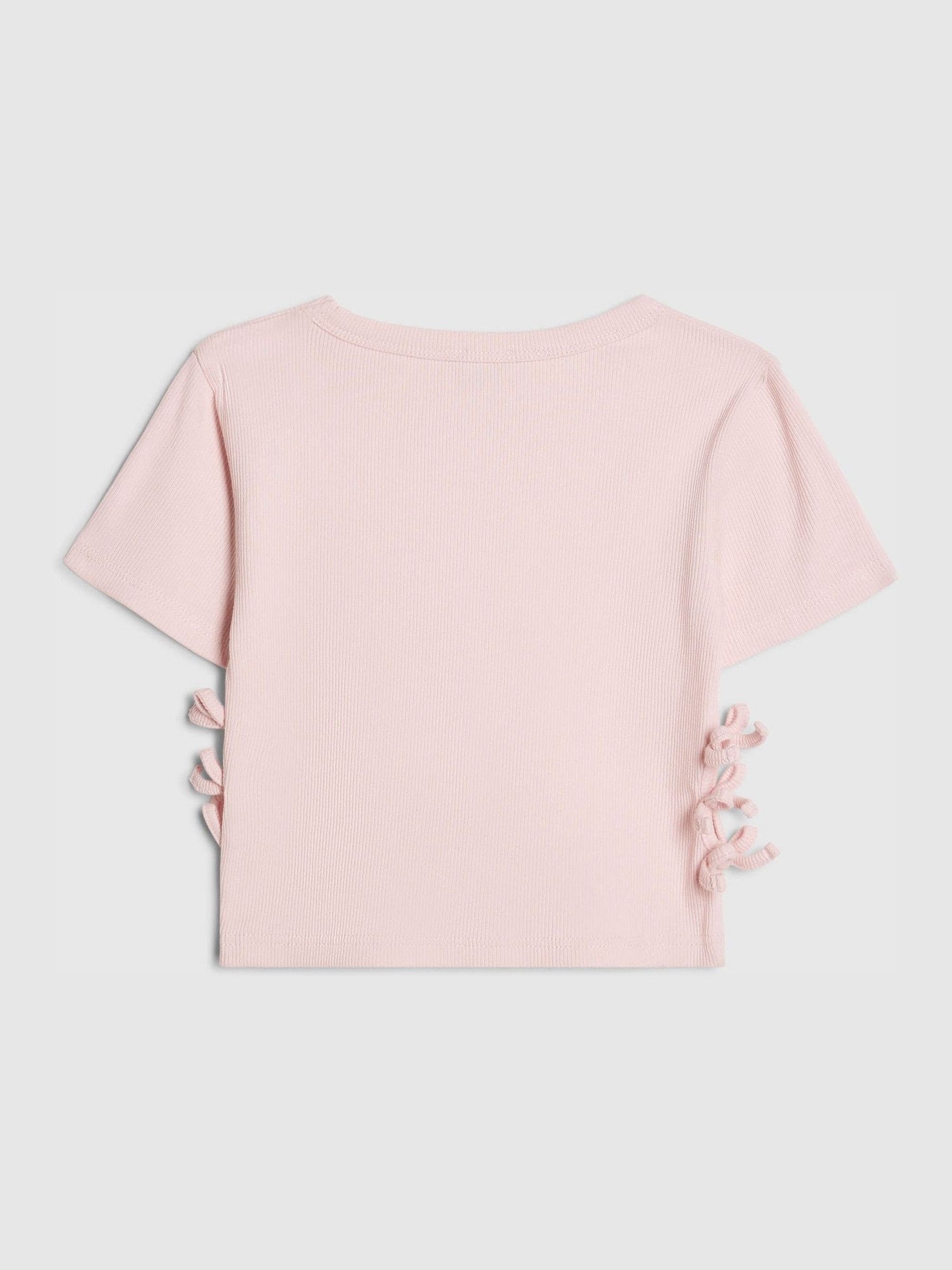 Dsiney Kidz - River Island Pink 3D Bow Ribbed Top image 2