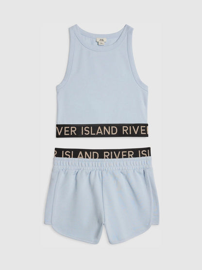 Dsiney Kidz - River Island Blue Logo Tank & Runner Short Set image 1