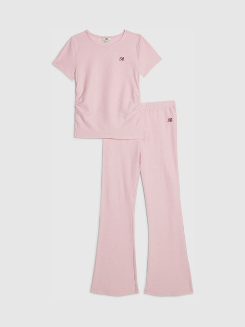 Dsiney Kidz - River Island Pink Texture Baby T-Shirt & Kickflare Set image 1