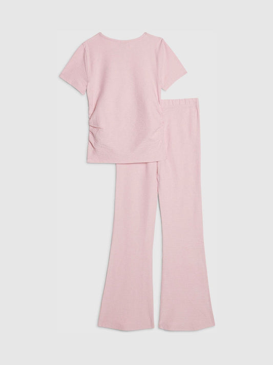 Dsiney Kidz - River Island Pink Texture Baby T-Shirt & Kickflare Set image 2