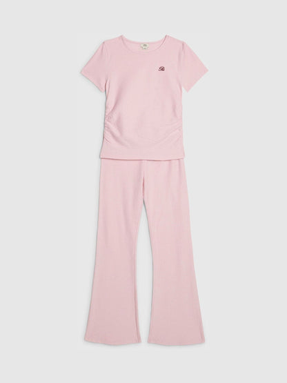 Dsiney Kidz - River Island Pink Texture Baby T-Shirt & Kickflare Set image 3