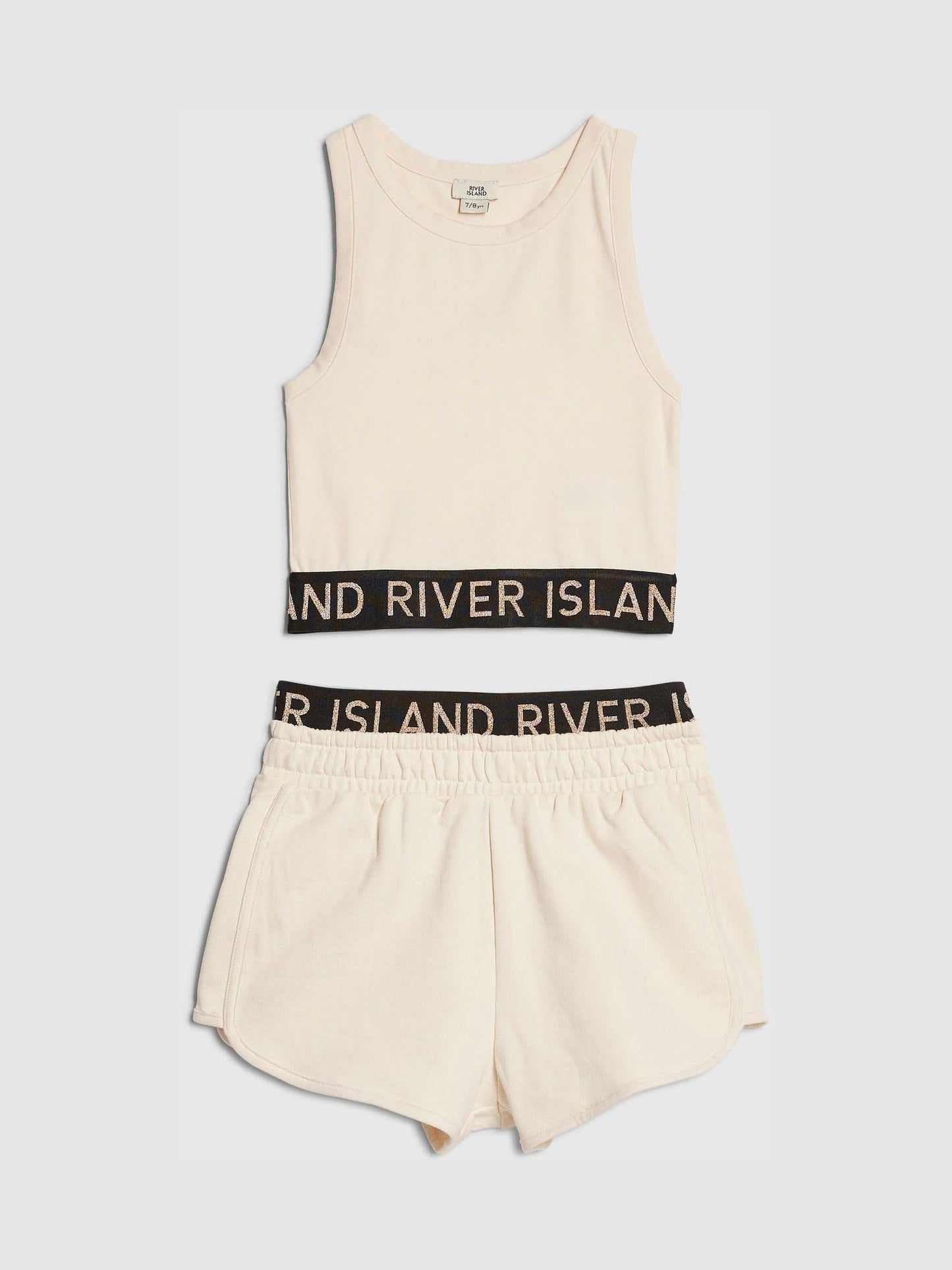 Dsiney Kidz - River Island Cream Logo Tank & Runner Short Set image 1