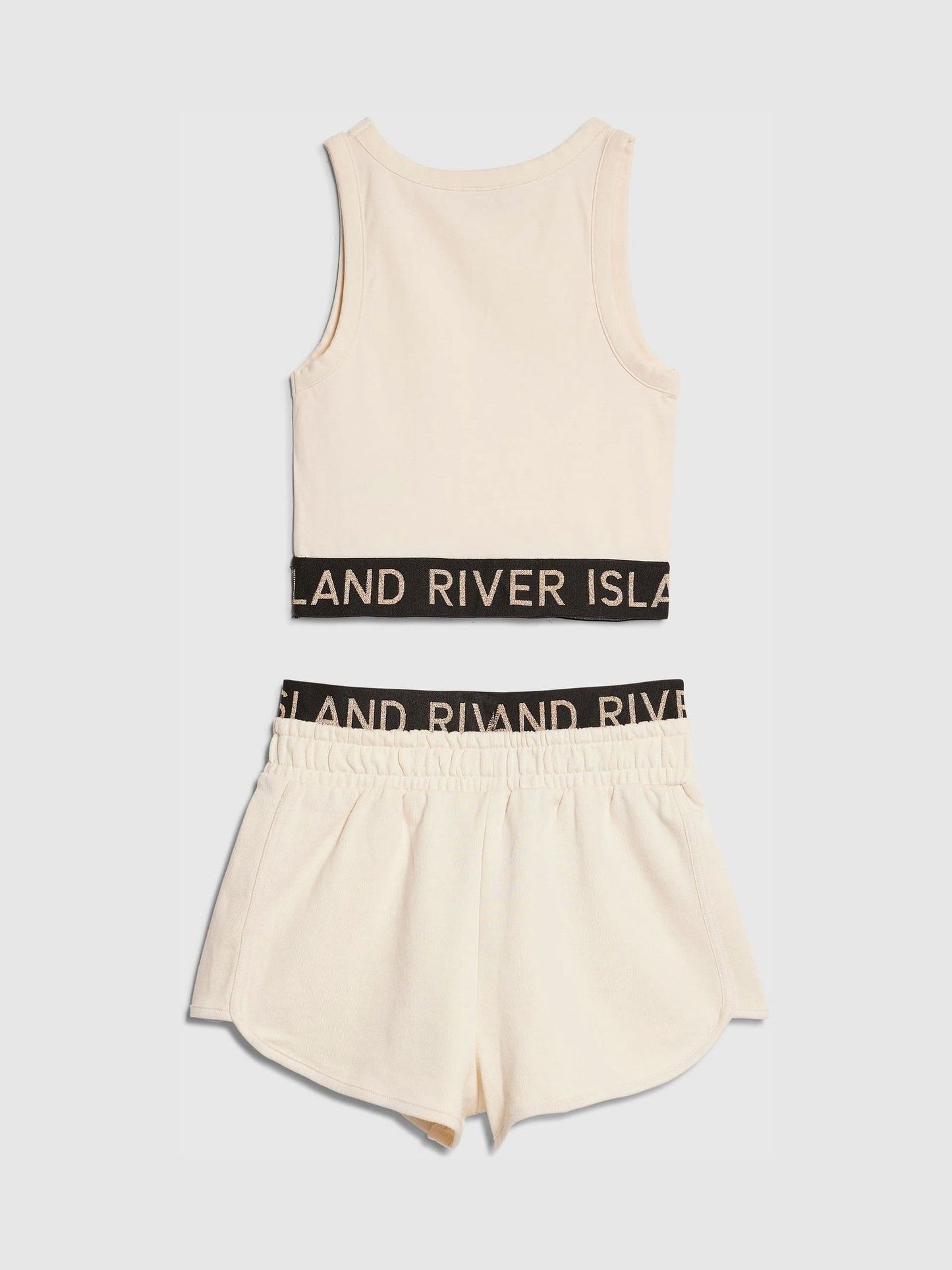 Dsiney Kidz - River Island Cream Logo Tank & Runner Short Set image 2