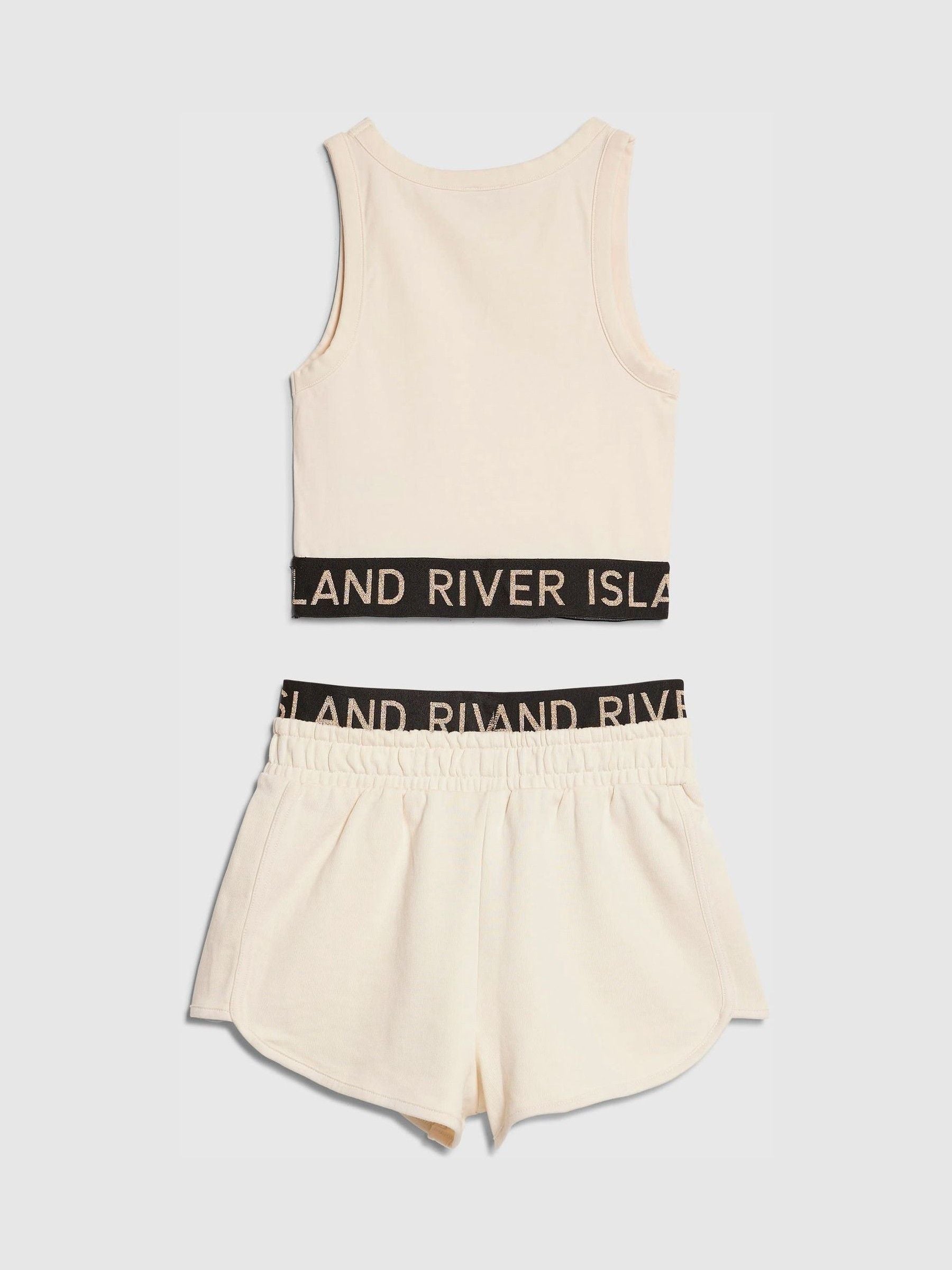 Dsiney Kidz - River Island Cream Logo Tank & Runner Short Set image 2
