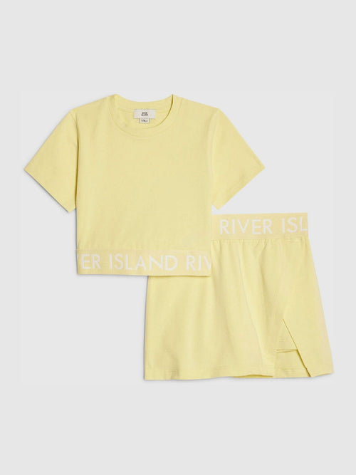 Dsiney Kidz - River Island Yellow Logo T-Shirt & Skort Set image 1