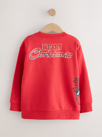 Dsiney Kidz - Red Sequin Santa Christmas Crew Neck Sweater (3-16yrs) image 2