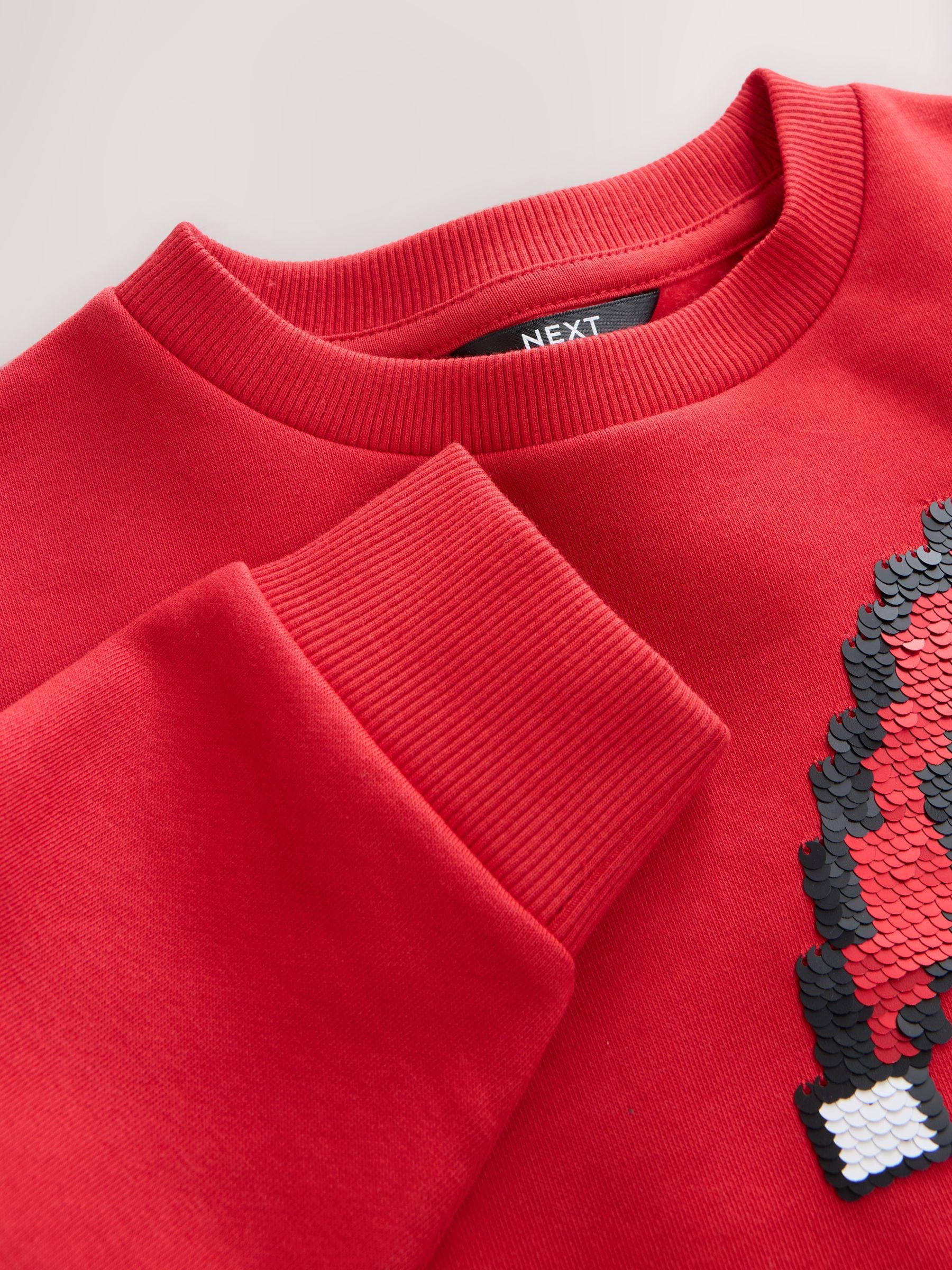Dsiney Kidz - Red Sequin Santa Christmas Crew Neck Sweater (3-16yrs) image 5