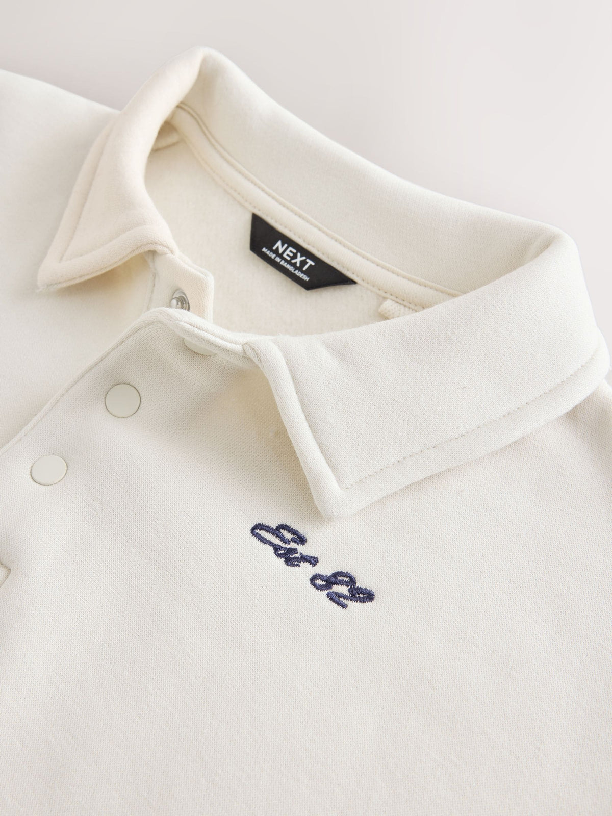 Ecru Oversized Collar Popper Neck Sweatshirt (3-16yrs) - image 7