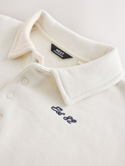 Ecru Oversized Collar Popper Neck Sweatshirt (3-16yrs) - image 7