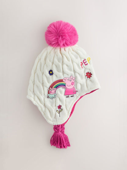 White/Pink Peppa Pig Trapper Hat (1-10yrs) - image 1