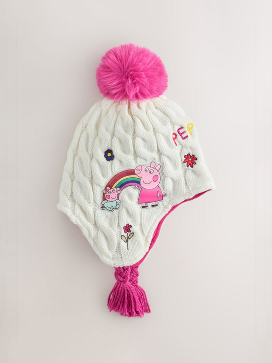 White/Pink Peppa Pig Trapper Hat (1-10yrs) - image 1