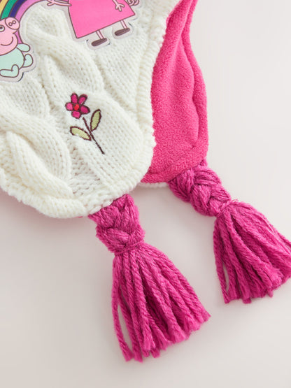 White/Pink Peppa Pig Trapper Hat (1-10yrs) - image 3