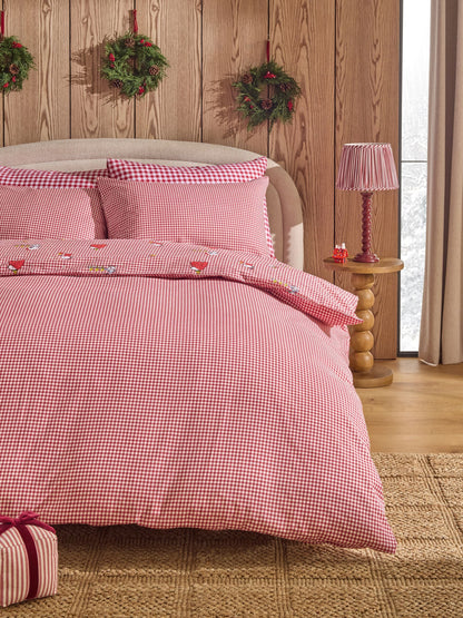 Red Peanuts Snoopy Christmas Duvet Cover and Pillowcase Set - image 2