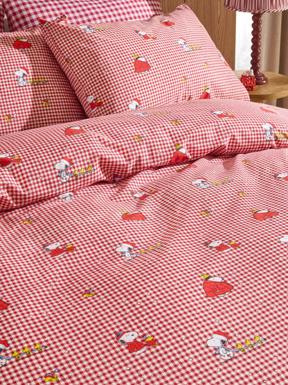 Red Peanuts Snoopy Christmas Duvet Cover and Pillowcase Set - image 3