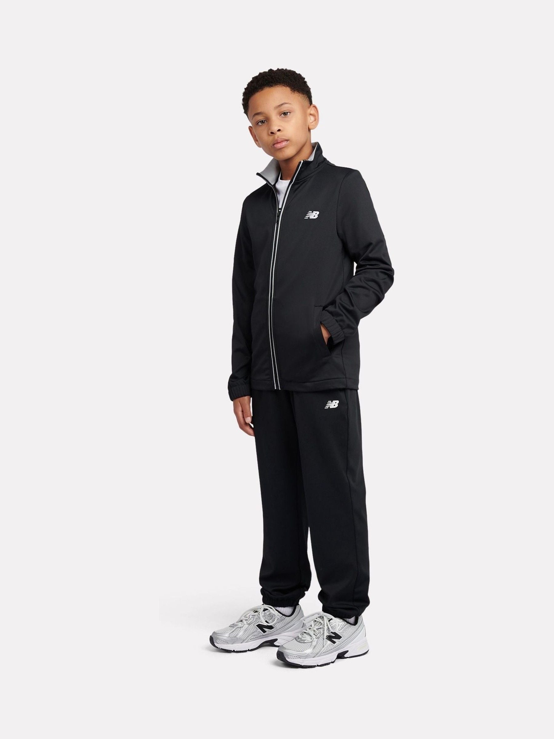 Dsiney Kidz - New Balance Black Quarter Zip Funnel & Joggers Set image 2