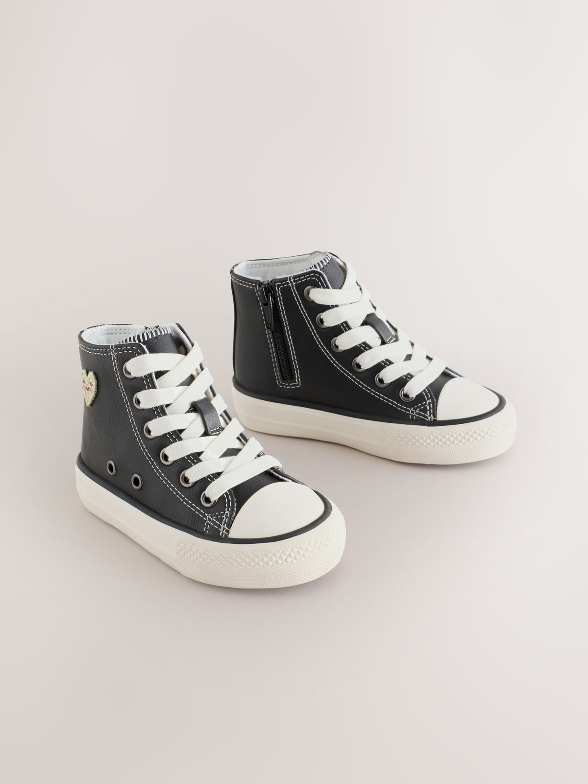 Dsiney Kidz - Black PU Standard Fit (F) High Top Trainers image 1