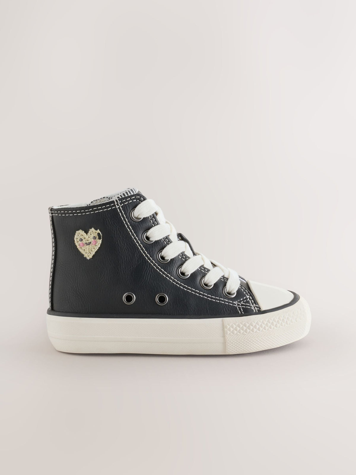 Dsiney Kidz - Black PU Standard Fit (F) High Top Trainers image 2